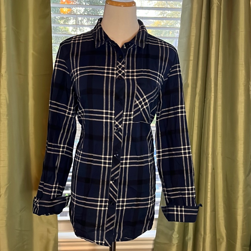 Blue and white long sleeve